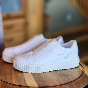 Sorel White Leather Platform  Sz 9.5 ONA AVA Women's Slip-On Sneaker